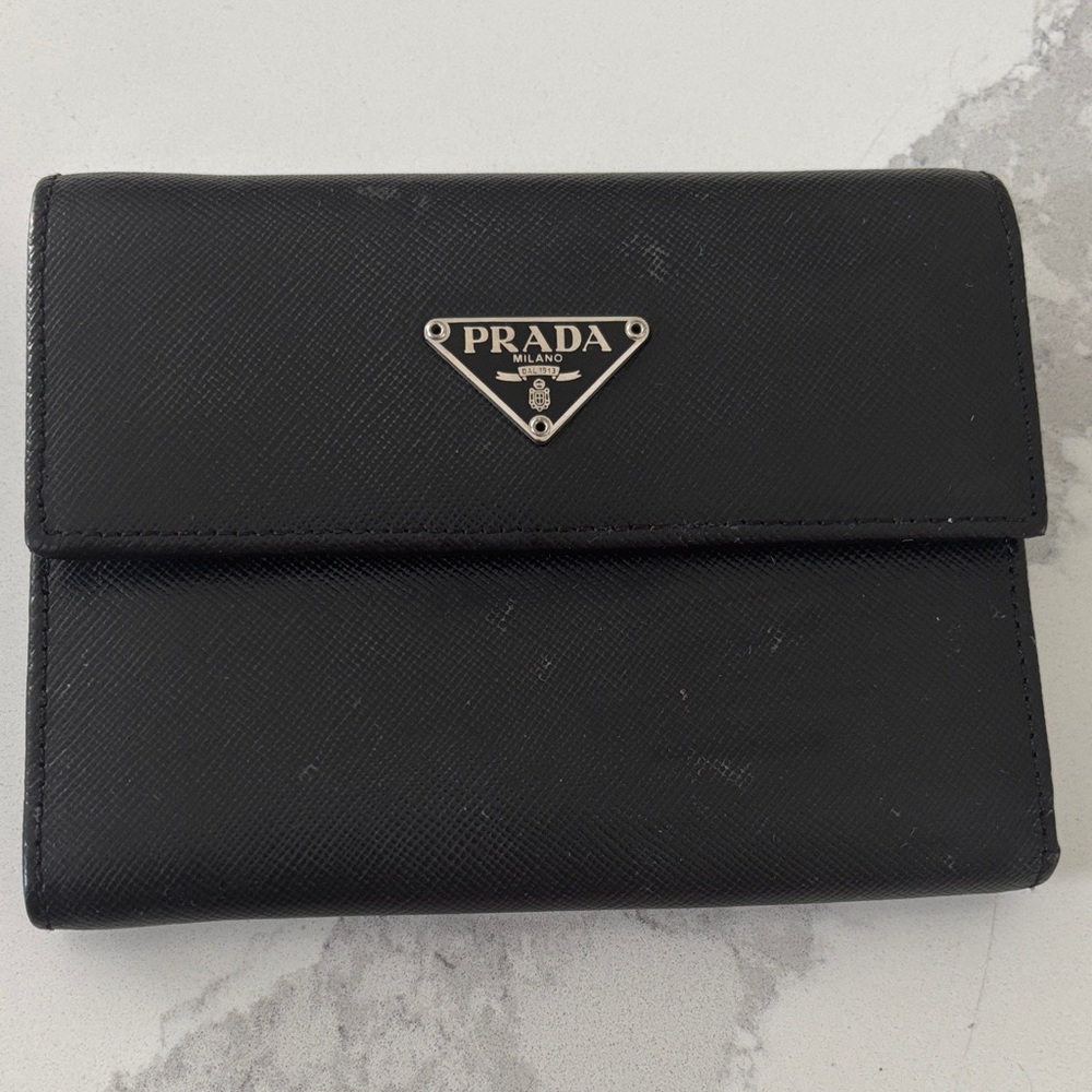 Prada Classic Black Leather Wallet